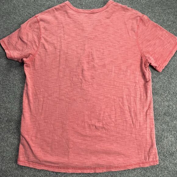 Lucky Brand Henley Shirt Mens Large Red Crew Short Sleeve Lg - Picture 5 of 6